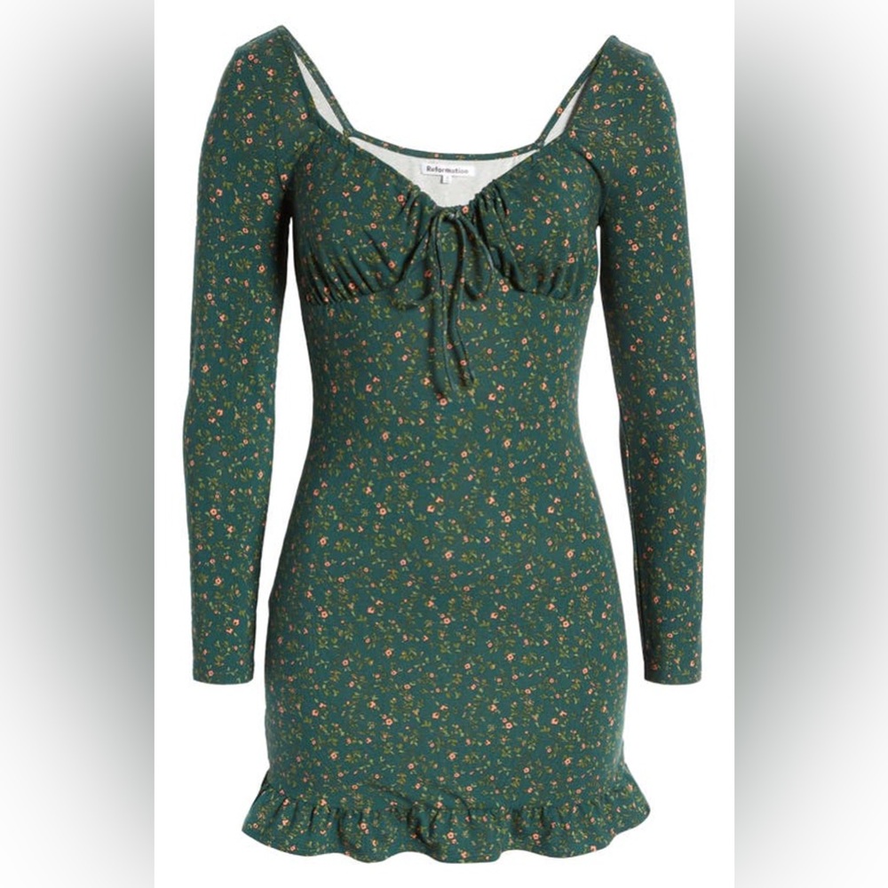 NEW Reformation Anjeline Knit Dress in coriander size S